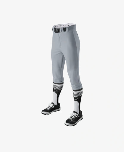 Evoshield Youth and Adult Salute Short Knicker Baseball Pants. White and Grey.