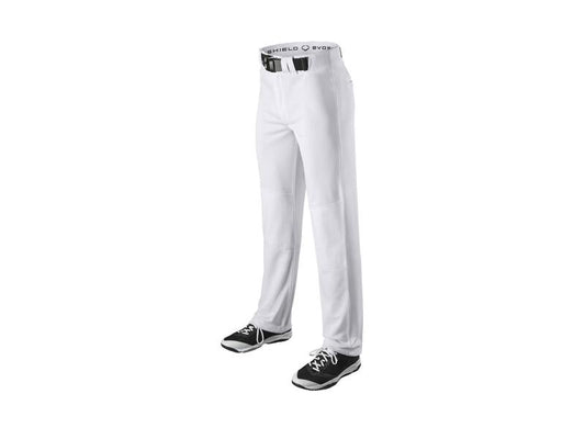 Evoshield Youth Salute Open Bottom Baseball Pants. White and Grey.