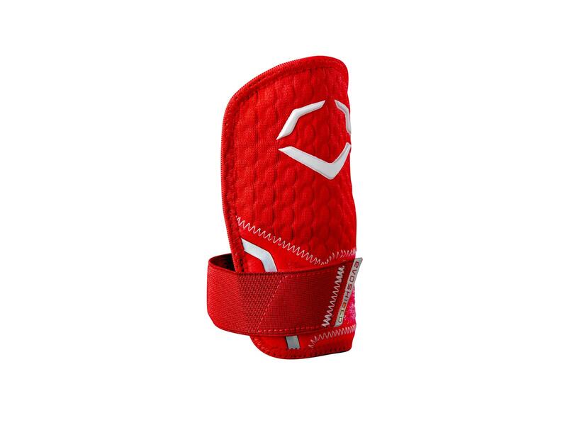 Evoshield Hand Guard. Scarlet. Right or left handed batter.